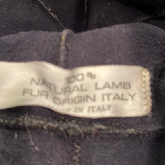 NATURAL LAMB FUR BLACK HAT MADE IN ITALY - Picture 5 of 5
